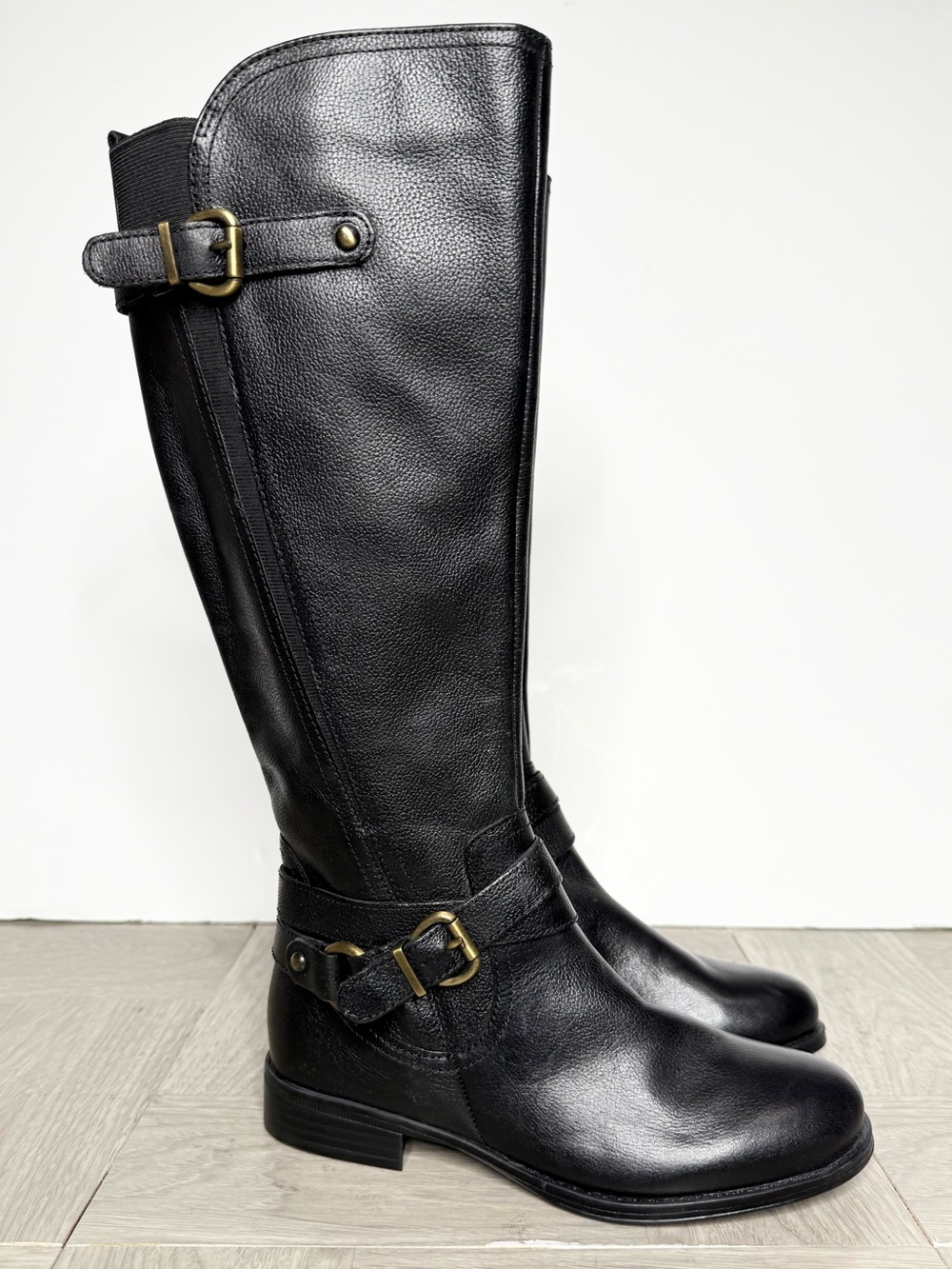 Naturalizer June Black Leather Tall Boot 6M
